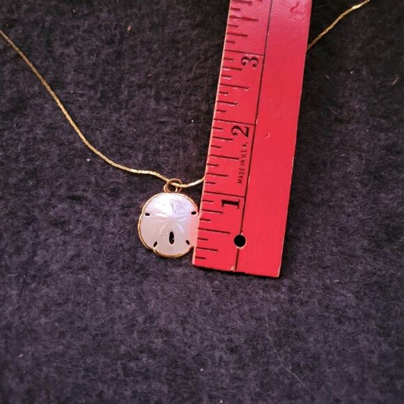 Vintage Napier Sand Dollar Necklace And Earrings Set Gold Toned Chain - Picture 2 of 9